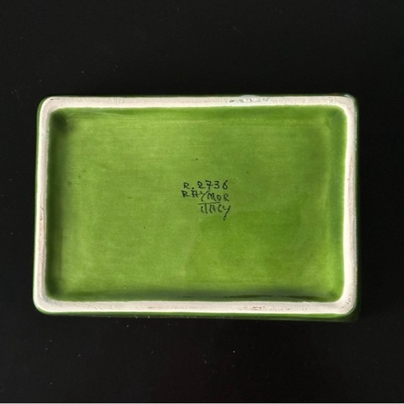 Vintage Bitossi green owl collector ceramic cigarette box - Picture 5 of 6